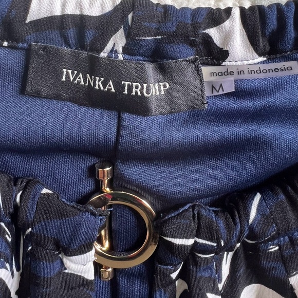 Ivanka Trump Navy Palm Print Halter Shift Dress M Sophisticated Resort Preppy - Picture 8 of 9